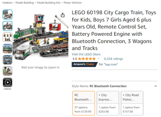 Receive a Lego City cargo train from Amazon as low as £115.79