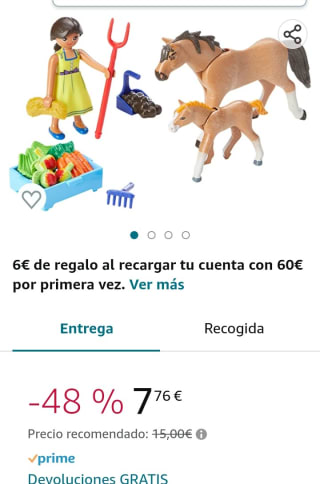 PLAYMOBIL PRU con Caballo y Potro por 7,76€.