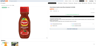 Prima Ketchup envase 290 gr por solo 0,99€