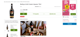 Baileys Irish Cream Liqueur 70cl - £10