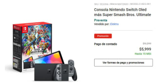 Nintendo Switch OLED + Super Smash Bros. Ultimate por $5,999 en Elektra