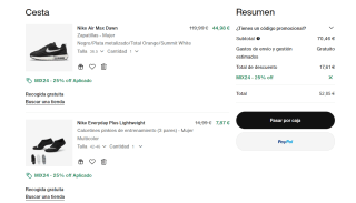 25% EXTRA descuento al comprar 2 productos en Nike