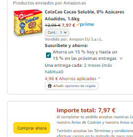 ColaCao Cacao Soluble, 0% Azúcares Añadidos, 1.6kg por solo 7,97€