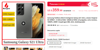 Samsung Galaxy S21 Ultra 128GB Reacondicionado por $5,240 en AliExpress