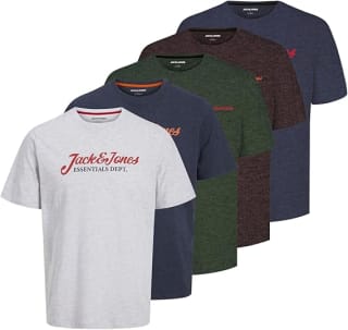 5-Pack Jack & Jones JJERIK Tee Crew Neck shirts voor €24 bij Bol