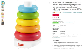 Fisher-Price kleurenringpiramide voor €6,01 via Amazon