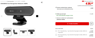 Sandberg Face Recognition Webcam (1080P) voor €29,97 bij Mediamarkt
