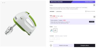 Batidora de reposteria con 7 velocidades por 5.58€