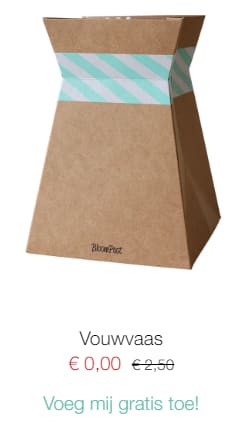 Gratis vouwvaas bij een bos brievenbus tulpen bij Bloompost