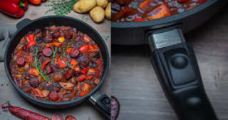 Woll Diamond Lite platte pan, Ø 32 cm, met afneembaar handvat voor €69,95 bij Amazon