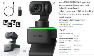 Insta360 Link webcam voor €245,99 via Amazon