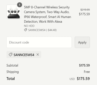 Sannce camerasysteem met 4x 5MP camera voor €165,53 dmv code bij Sannce