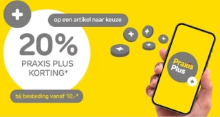 20% korting op één artikel naar keuze met Praxis Plus