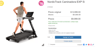 NordicTrack Caminadora EXP 5i en $8,499 | Descuento Costco
