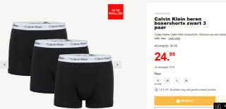 Calvin Klein heren boxershorts zwart 3 paar voor €24,99 bij Scapino