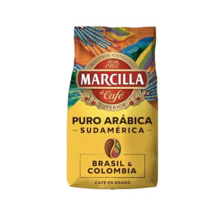 2 Marcilla Café Grano Puro Arábica Sudamérica Brasil & Colombia 400g por solo 10,78€