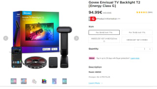Govee H605C Envisual TV Backlight T2 sfeerverlichting voor €94,99