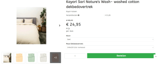 Kayori Sari Nature's Wash lits-jumeaux dekbedovertrek voor €24,95 bij Megabed