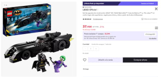 LEGO DC 76224 Batmobile: Caza de Batman vs. The Joker por 26,55€