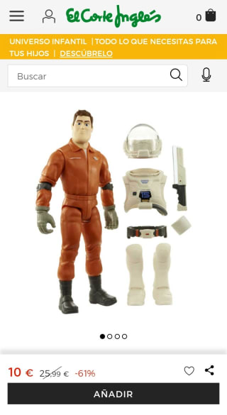 Mattel Pixar Lightyear Figura grande equipada de juguete por 10€.