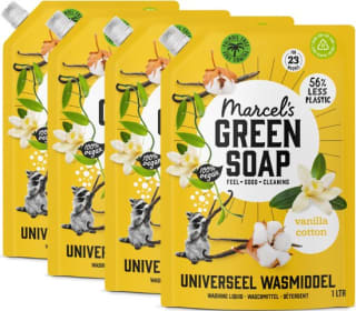 4x Marcel's Green Soap Wasmiddel Navul Vanille & Katoen 23 Wasbeurten 1 liter voor €14,50 bij Bol