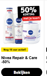 50% korting op NIVEA Repair met de clubactie bij Kruidvat