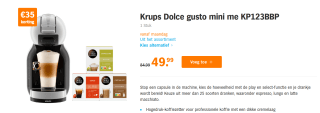 Krups Dolce Gusto Mini Me incl. 3 doosjes koffie voor €49,99 bij de AH