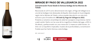 6 Botellas de Miriade by Pago de Vallegarcía 2022 por 41€