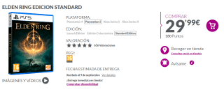 Videojuego Elden Ring Edicion Standard PS5/PS4/XBOX por 29,99€
