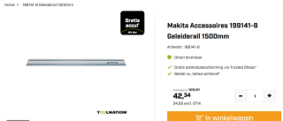 Makita accessoire voor cirkelzagen Snijgeleider voor €42,34 bij Toolnation