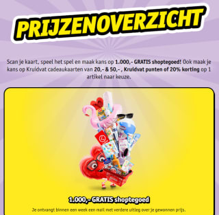 Scan je kaart bij Kruidvat en speel voor Shoptegoed.