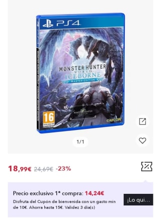 Monster Hunter World: Iceborne - Master Edition PS4 por 14,24€.