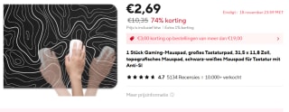 Gaming-muismat, groot - 31,5 x 11,8 cm voor €2,69 bij Aliexpress
