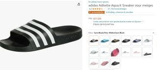 adidas Adilette Aqua slippers zwart/wit voor €11,93 bij Amazon.nl