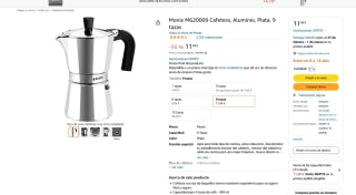 Cafetera Monix M620009 Aluminio Plata 9 tazas por 11,99€