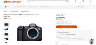 Appareil photo Hybride Canon R5 boîtier nu à 3299,99€