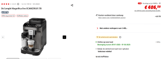 DeLonghi Magnifica Evo met gratis koffiebox voor €406,59 bij Mediamarkt