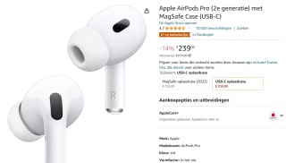 Apple AirPods Pro (2e generatie) met MagSafe-oplaadcase (USB‑C) voor €239 bij Amazon
