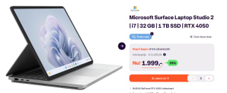 Microsoft Surface Laptop Studio 2 - Intel Core i7/16GB RAM/1TB SSD/RTX4050 voor €1.999 bij Ibood