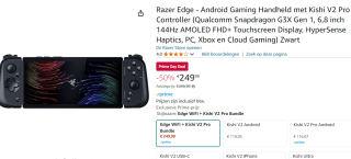 Razer Edge Gaming Tablet & Kishi V2 Pro - Draagbare Game Console voor €249 met Amazon Prime