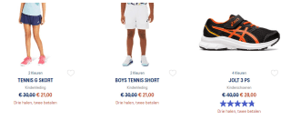 2+1 gratis op alle kleding + schoenen tijdens de Asics Outlet