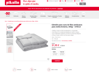 Edredón para cuna Pikolin por solo 31,95€