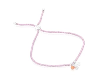 Tous Pulsera de plata, cornalina y cordón rosa Sea Vibes por 32€