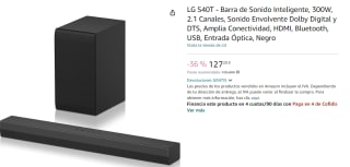 Barra de sonido - LG S40T, Bluetooth, 300 W, 2.1 canales con subwoofer, Dolby Digital y DTS por 124,90€