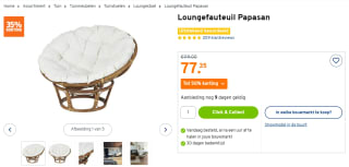 Rotan Loungefauteuil Papasan voor €77,35 bij de Gamma