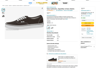 Zapatillas Vans Authentic Unisex Adulto por solo 11,92€