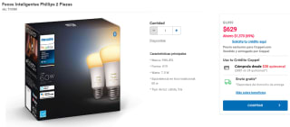 Pack 2 Focos Smart Phillips Hue por $629 en Coppel