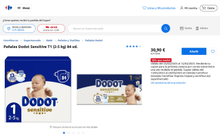 Pañales Dodot Sensitive T1/T2/T3/T4 por 15,45€