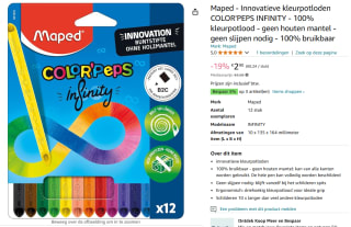 Maped kleurpotloden COLOR'PEPS INFINITY 12 stuks voor €2,90 bij Amazon
