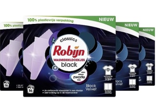 4 packs Robijn Classics Black Velvet Laundry Detergent Wipes voor €13,98 bij Amazon.nl